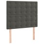 Giroletto a Molle con Materasso Grigio Scuro 90x200 cm Velluto