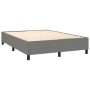 Letto a Molle Materasso e LED Grigio Scuro 140x190cm in Tessuto