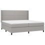 Letto a Molle Materasso e LED Grigio Chiaro 200x200 cm Tessuto