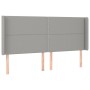 Letto a Molle Materasso e LED Grigio Chiaro 200x200 cm Tessuto