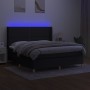 Letto a Molle con Materasso e LED Nero 180x200cm in Tessuto