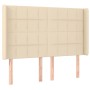 Letto a Molle con Materasso e LED Crema 140x190 cm in Tessuto