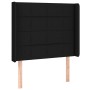 Letto a Molle con Materasso e LED Nero 100x200 cm in Tessuto