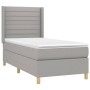 Letto a Molle Materasso e LED Grigio Chiaro 100x200 cm Tessuto