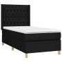 Letto a Molle con Materasso e LED Nero 90x190 cm in Tessuto