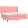 Letto a Molle con Materasso e LED Rosa 200x200 cm in Velluto