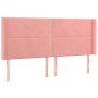 Letto a Molle con Materasso e LED Rosa 200x200 cm in Velluto