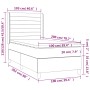 Letto a Molle con Materasso e LED Rosa 100x200 cm in Velluto