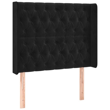 Letto a Molle con Materasso e LED Nero 100x200 cm in Velluto