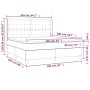 Letto a Molle Materasso e LED Grigio Chiaro 160x200 cm Velluto