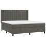 Letto a Molle con Materasso e LED Grigio Scuro 180x200 cm