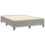 Letto a Molle Materasso e LED Grigio Chiaro 140x200 cm Velluto