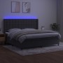 Letto a Molle con Materasso e LED Grigio Scuro 200x200 cm