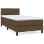Giroletto a Molle con Materasso Marrone Scuro 100x200cm Tessuto