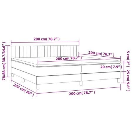 Giroletto a Molle con Materasso Tortora 200x200 cm in Tessuto