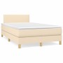 Giroletto a Molle con Materasso Crema 120x200 cm in Tessuto