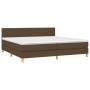 Giroletto a Molle con Materasso Marrone Scuro 200x200cm Tessuto
