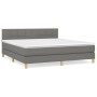 Giroletto a Molle con Materasso Grigio Scuro 160x200 cm Tessuto