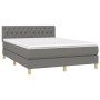 Giroletto a Molle con Materasso Grigio Scuro 140x190 cm Tessuto