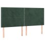 Letto a Molle con Materasso e LED Verde Scuro 200x200cm Velluto