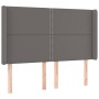 Giroletto Molle con Materasso e LED Grigio 140x200cm Similpelle