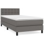 Giroletto a Molle con Materasso Grigio 100x200 cm in Similpelle