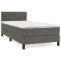 Giroletto a Molle con Materasso Grigio Scuro 80x200 cm Velluto