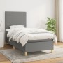 Giroletto a Molle con Materasso Grigio Scuro 90x190 cm Tessuto