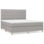 Giroletto a Molle con Materasso Grigio Chiaro160x200 cm Tessuto