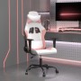 Sedia da Gaming Bianco e Rosa in Similpelle