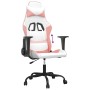 Sedia da Gaming Bianco e Rosa in Similpelle