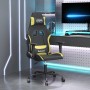 Sedia da Gaming Nero e Verde Chiaro in Tessuto