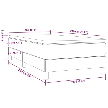 Giroletto a Molle con Materasso Tortora 100x200 cm in Tessuto