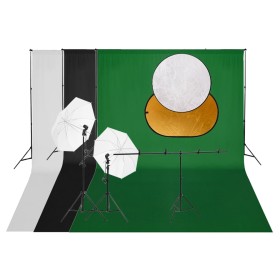 Kit per Studio Fotografico con Set Luci, Fondale e Riflettore