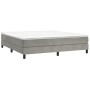 Giroletto a Molle con Materasso Grigio Chiaro 180x200cm Velluto