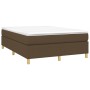 Giroletto a Molle con Materasso Marrone Scuro 140x200cm Tessuto