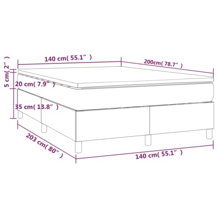 Giroletto a Molle con Materasso Bianco 140x200 cm in Similpelle