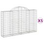 Cesti Gabbioni ad Arco 5 pz 200x30x120/140 cm Ferro Zincato