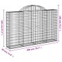Cesti Gabbioni ad Arco 5 pz 200x30x120/140 cm Ferro Zincato