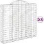 Cesti Gabbioni ad Arco 8 pz 200x50x180/200 cm Ferro Zincato