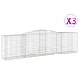 Cesti Gabbioni ad Arco 3 pz 400x50x100/120 cm Ferro Zincato