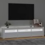 Mobile Porta TV con Luci LED Bianco Lucido 180x35x40 cm