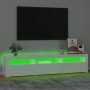 Mobile Porta TV con Luci LED Bianco Lucido 180x35x40 cm