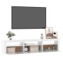 Mobile Porta TV con Luci LED Bianco Lucido 180x35x40 cm