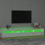 Mobile Porta TV con Luci LED Bianco Lucido 240x35x40 cm