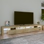 Mobile Porta TV con Luci LED Rovere Sonoma 260x36,5x40 cm