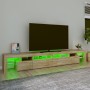 Mobile Porta TV con Luci LED Rovere Sonoma 260x36,5x40 cm