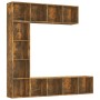 Set Mobili Libreria / Porta TV 3 pz Rovere Fumo 180x30x180 cm