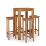 Set da Bar da Giardino 5 pz in Legno Massello di Acacia