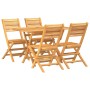 Set da Pranzo per Giardino 5 pz in Legno Massello di Teak